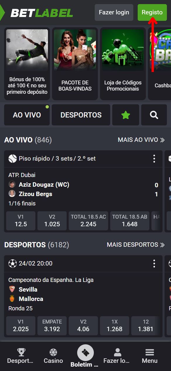 50 rodadas grátis no cadastro