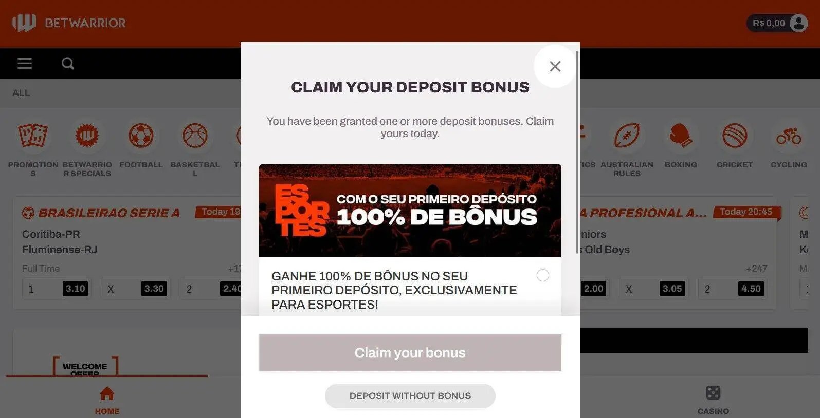 pop up bet9ja